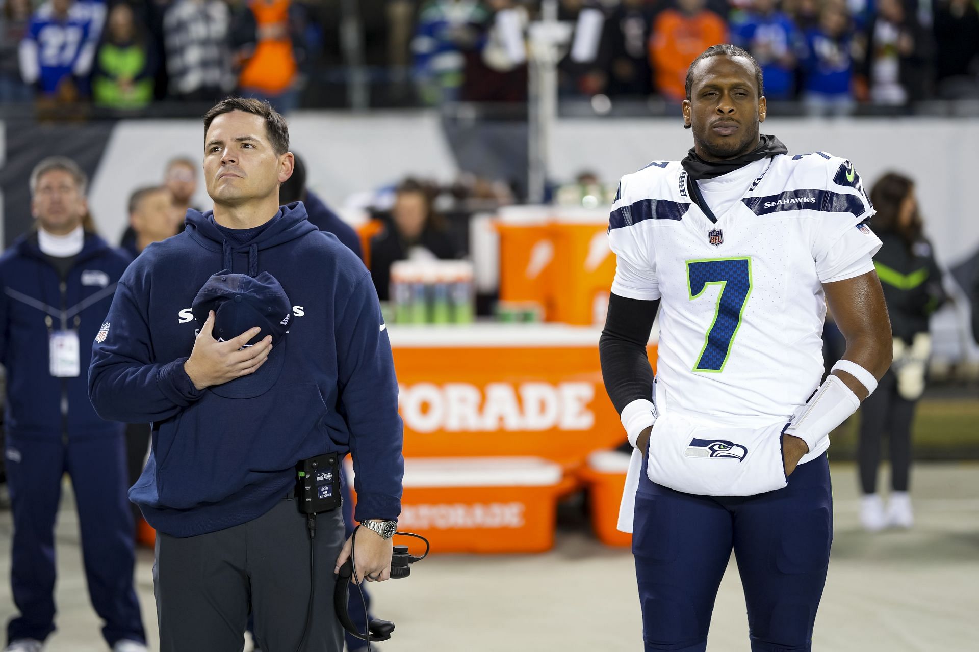 Mike Macdonald and Geno Smith (image credit: getty)