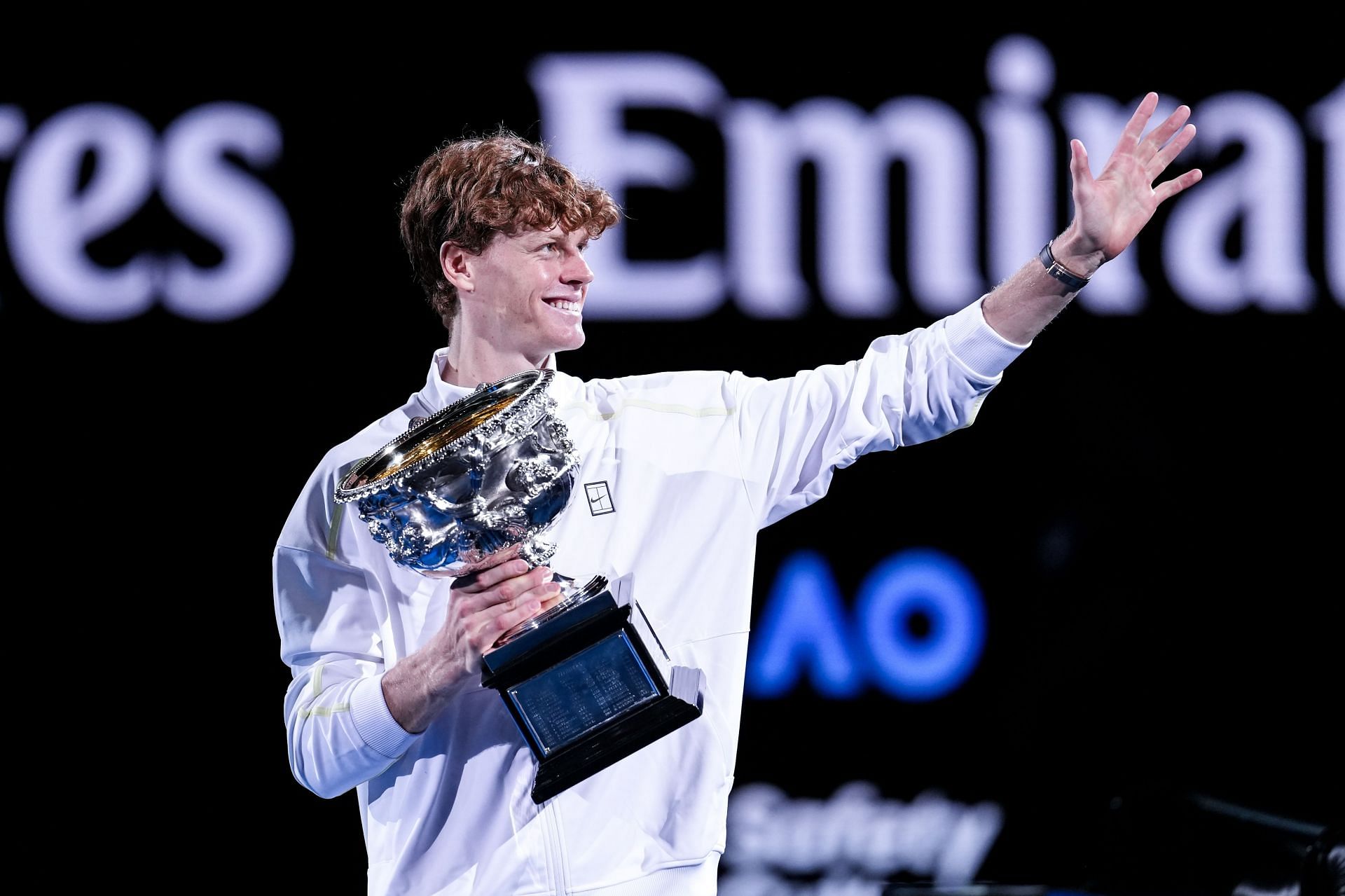 Jannik Sinner posing with his trophy at the 2025 Australian Open - Day 15 - (Source: Getty)