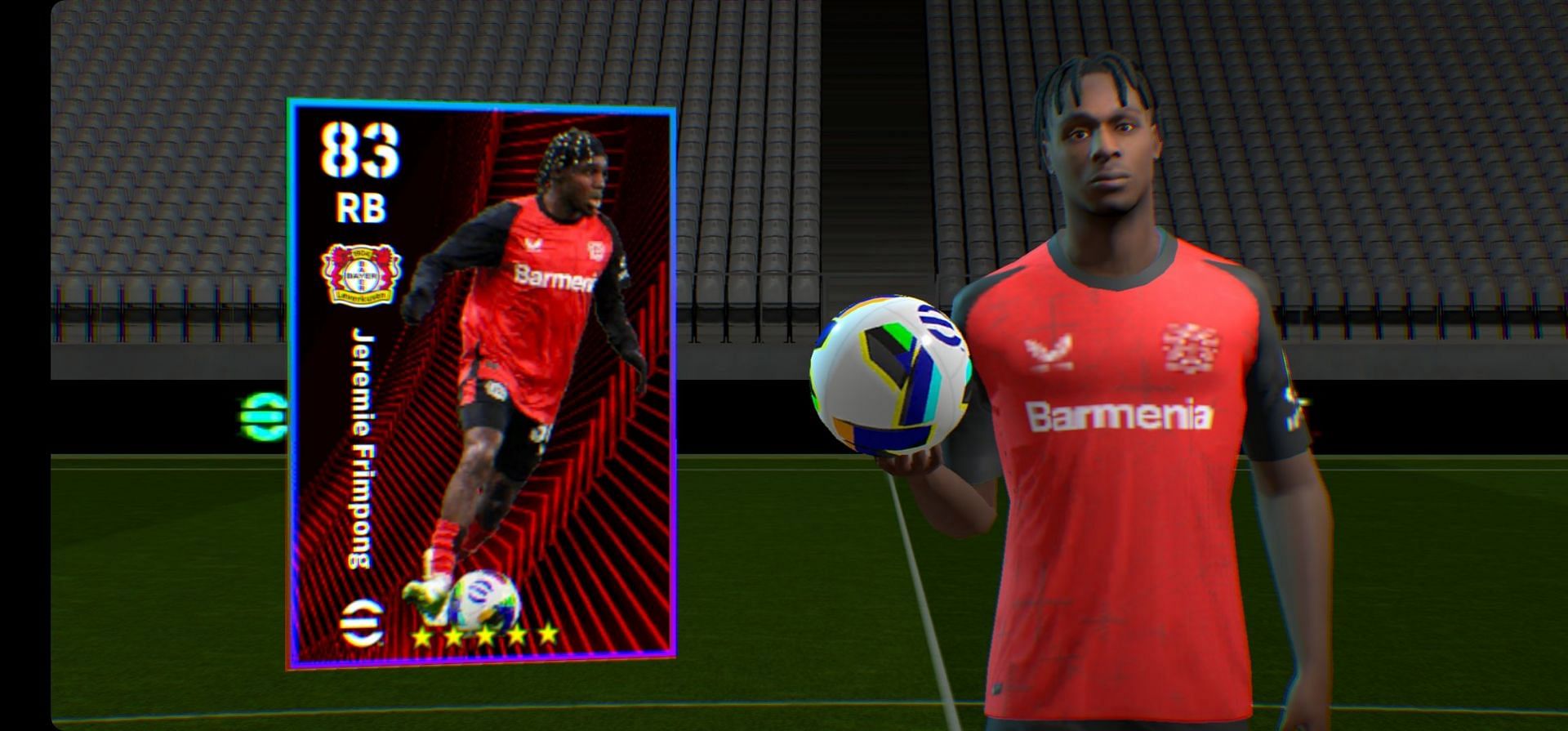 In-game Jeremie Frimpong (Image via Konami)