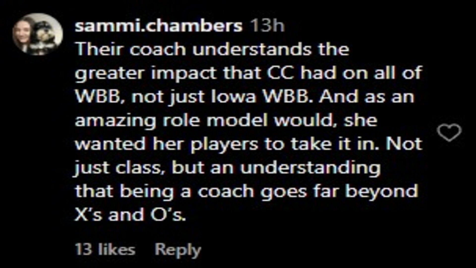 A user comments on USC Trojans remaining present for Caitlin Clark&#039;s Iowa Hawkeyes jersey retirement ceremony. (Credits: IG/Justwomenssports)