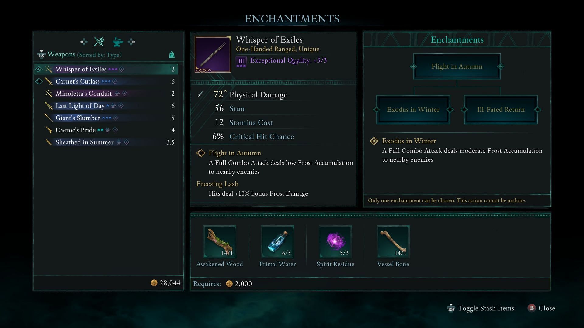 There are some amazing enchantments to pick from - so go with what&#039;s right for you (Image via Obsidian Entertainment)