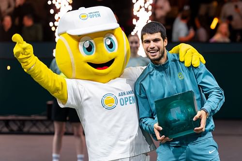 Alcaraz celebrates his win at the ABN AMRO Open - Source: Getty