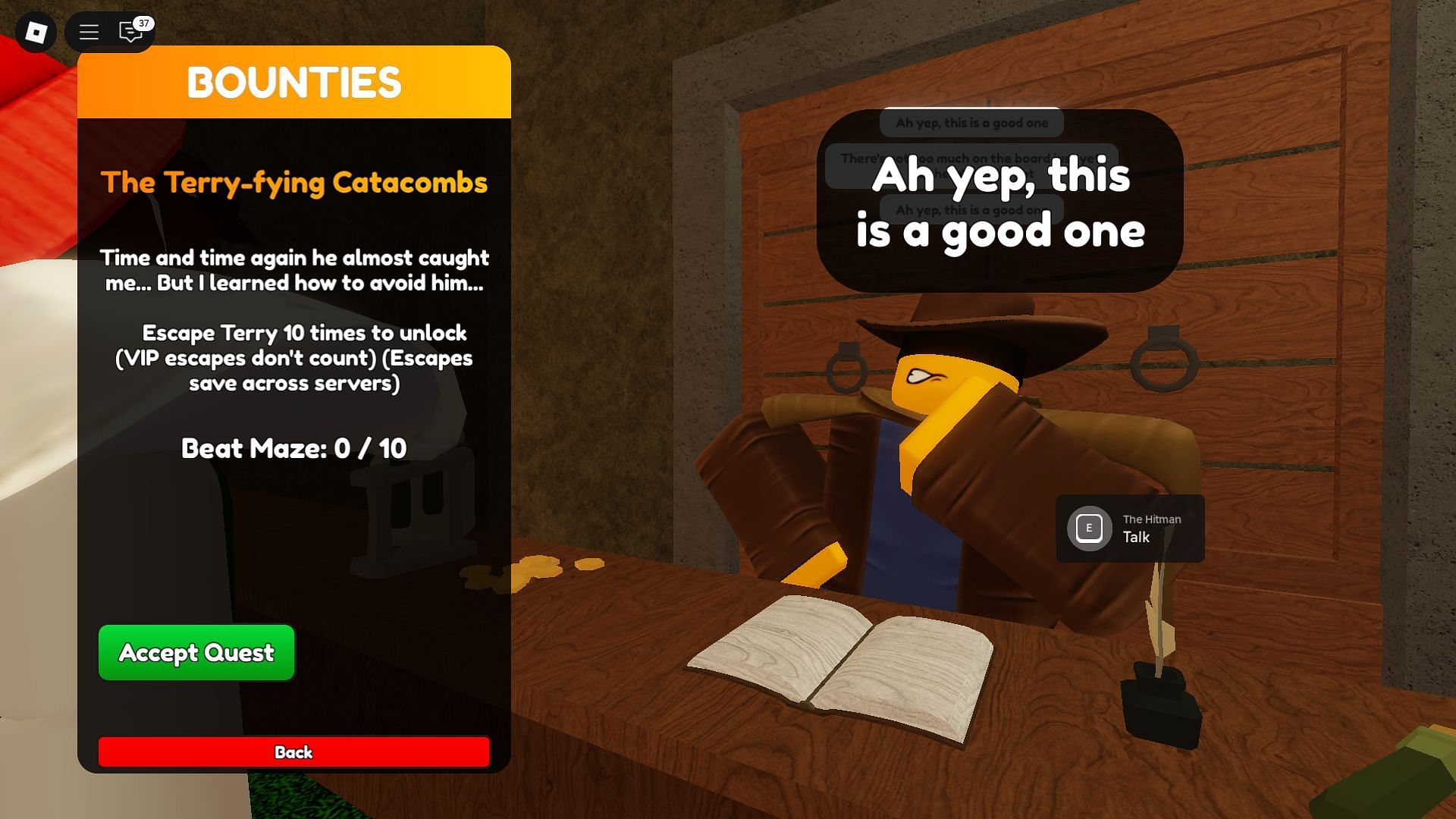 In-game quest description (Image via Roblox)