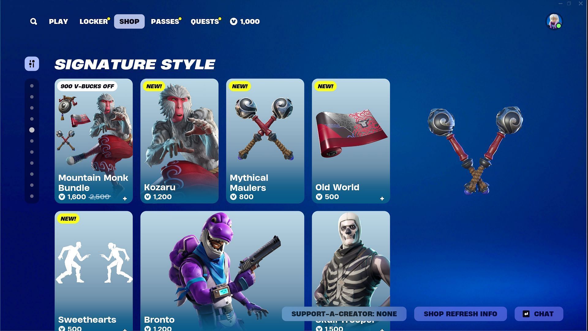 The Kozaru (Wukong) skin in Fortnite can be purchased separately (Image via Sportskeeda Gaming/Epic Games)