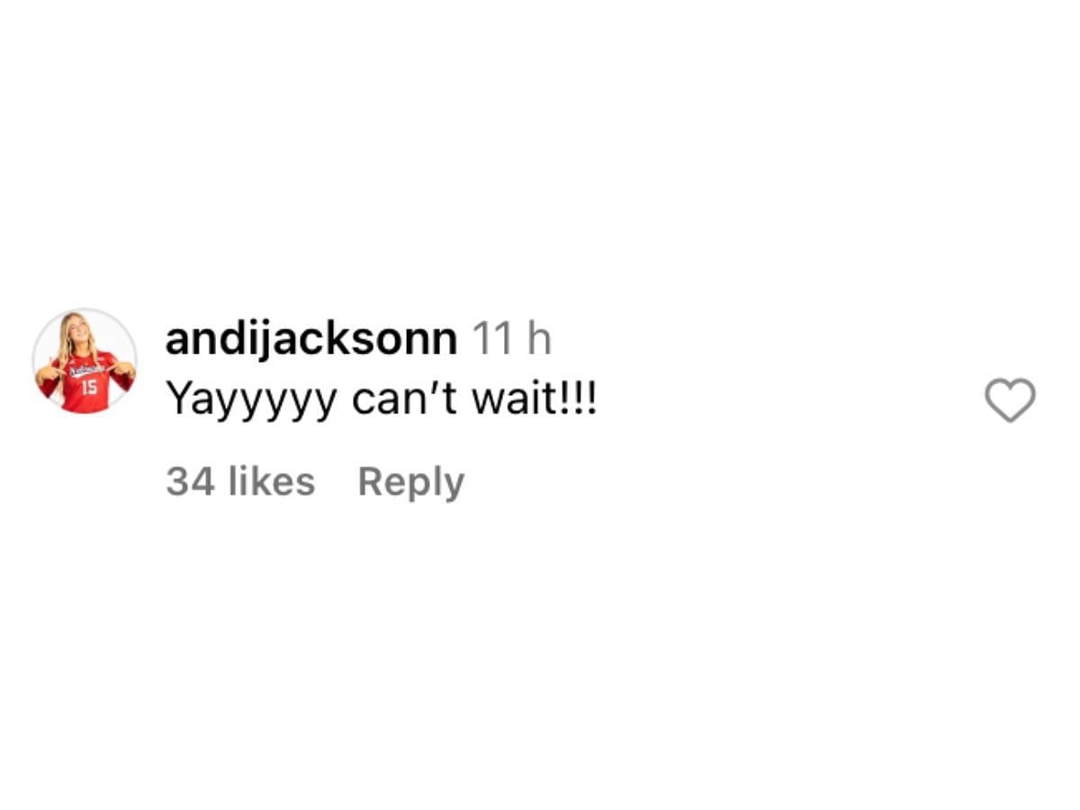 Andi Jackson&rsquo;s Instagram comment (@kenna.cogill/IG)