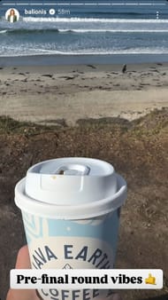 Still image from Amanda Balionis' Instagram story