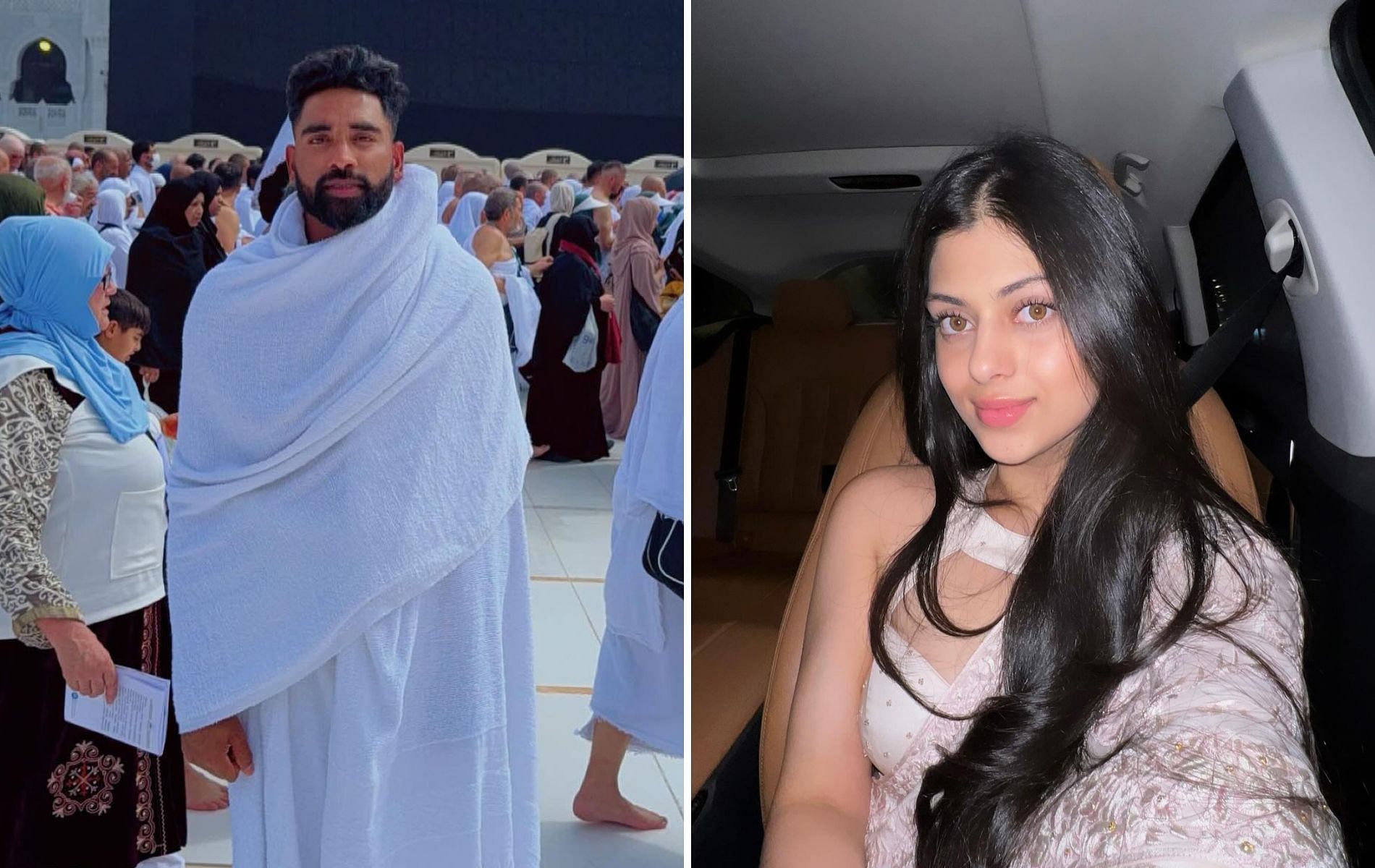 Mohammed Siraj (left) and Zanai Bhosle. (Pics: Instagram/mohammedsirajofficial/zanaibhosle).
