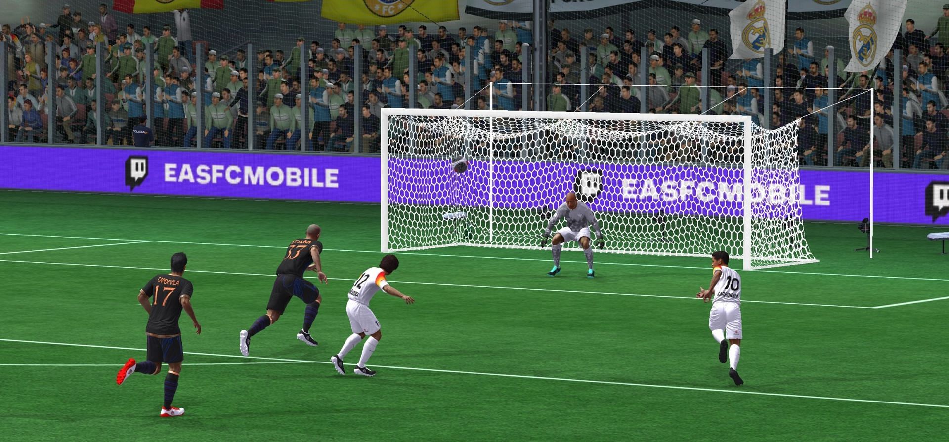 Maradona&#039;s in-game action while scoring a finesse goal with his weak foot (Image via EA Sports)