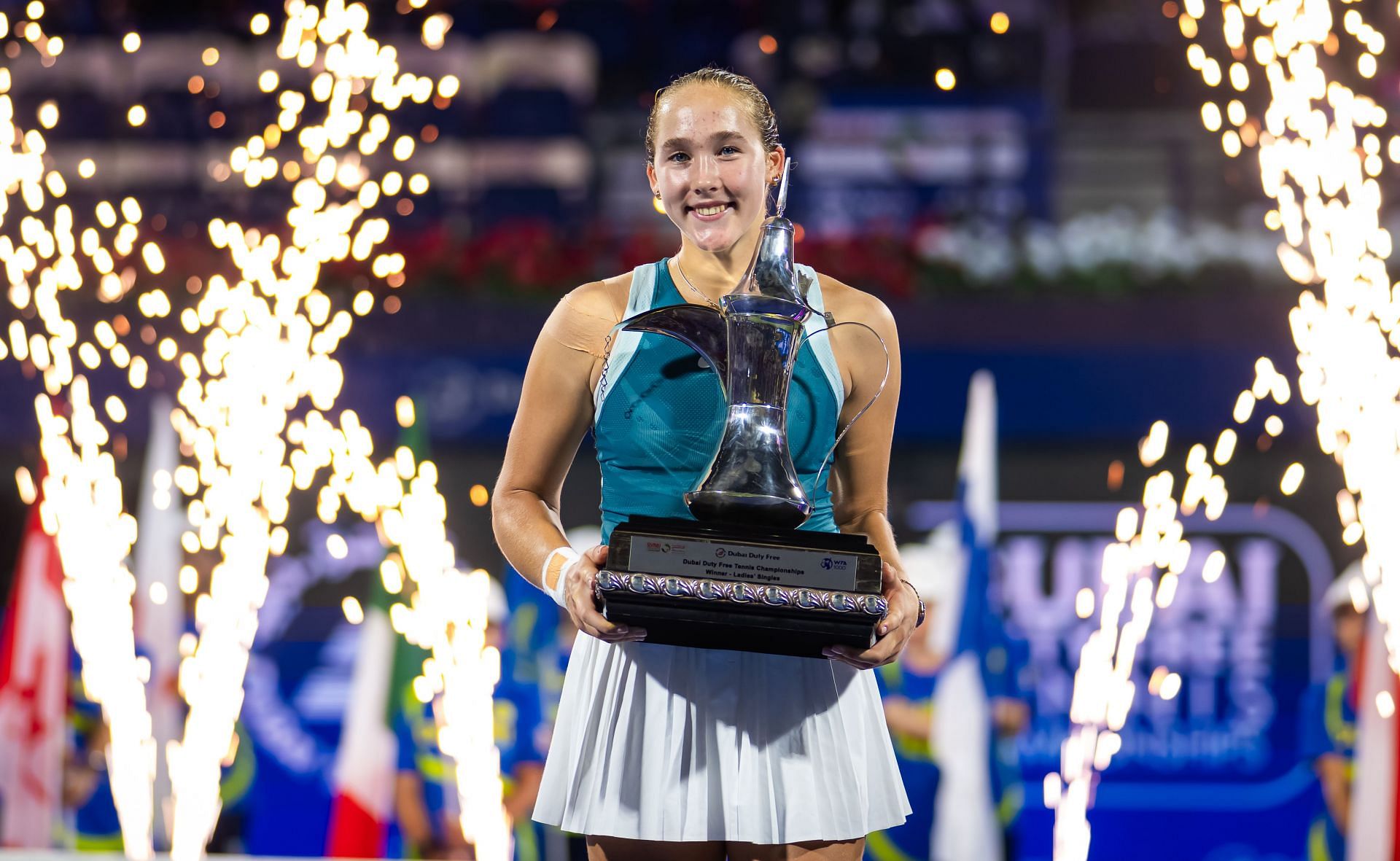 Mirra Andreeva after winning Dubai Tennis Championships - Day Seven - Source: Getty