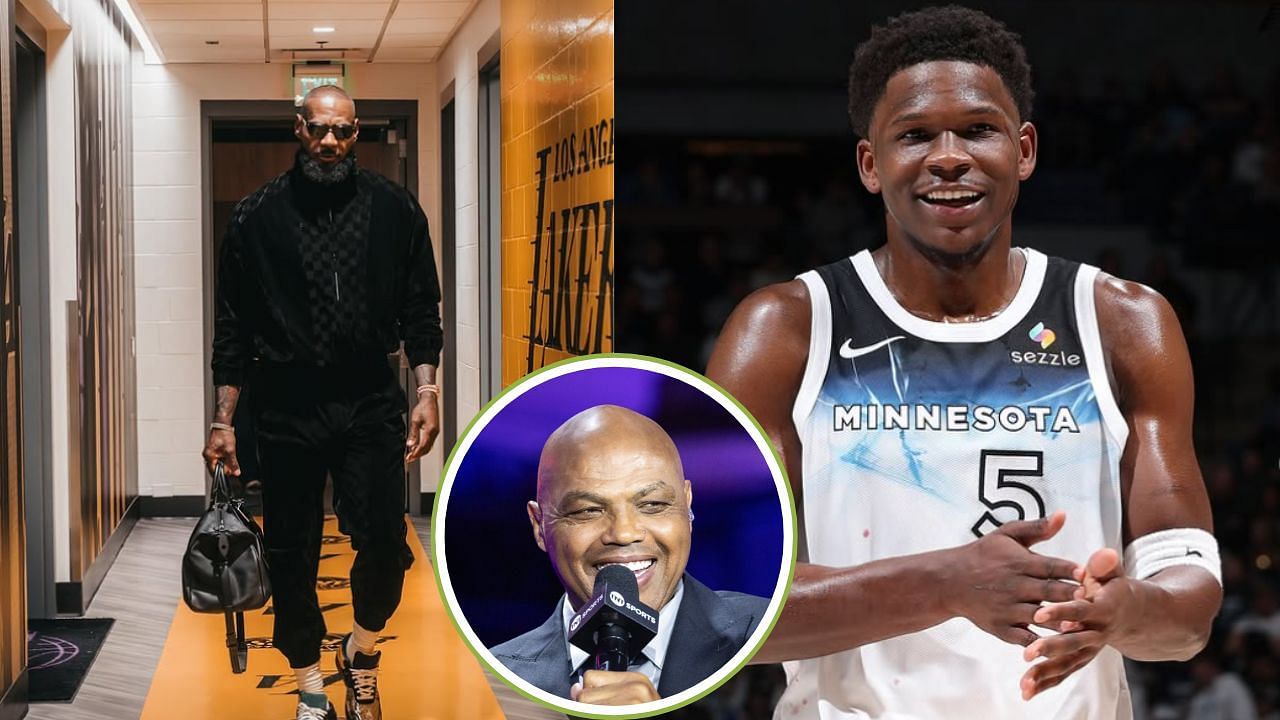 LeBron James takes a dig at Charles Barkley and other critics of Anthony Edwards, who refused the face of the NBA title. [photo: @therealanthonyedwards_/IG, @kingjames/IG, @charleswbarkley/IG]