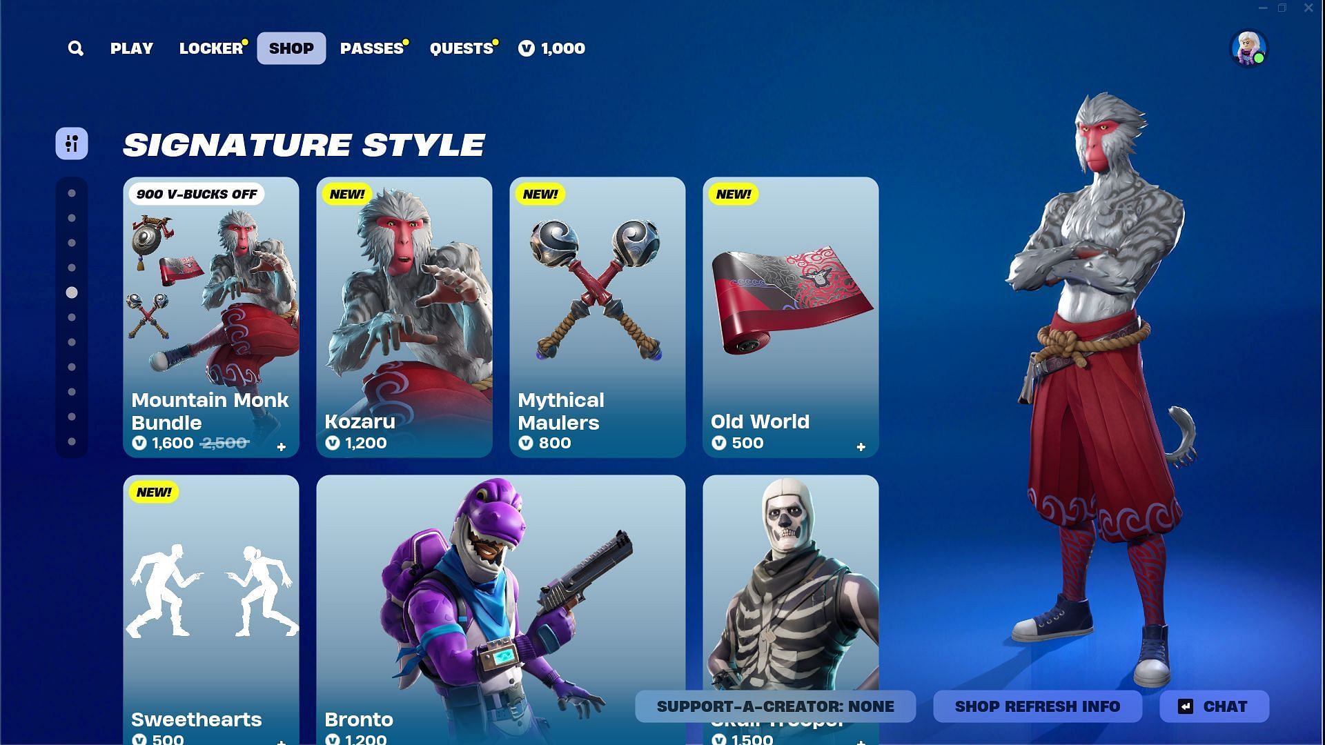 You can now purchase Kozaru (Wukong) skin in Fortnite (Image via Sportskeeda Gaming/Epic Games)