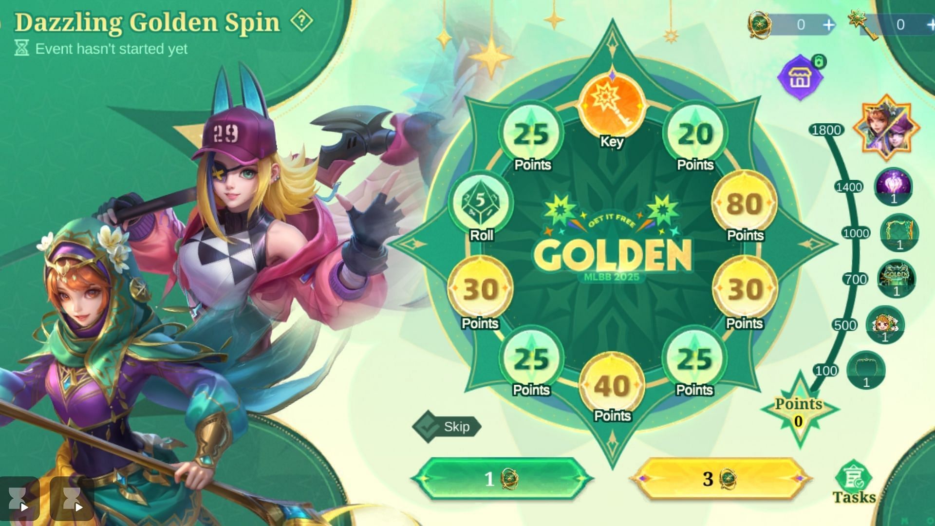 You can draw in this event using Spin Coins to earn points, which can help you earn corresponding rewards (Image via Moonton Games)