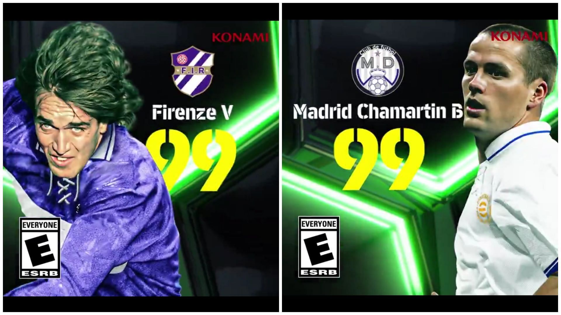 Gabriel Batistuta vs Michael Owen in eFootball 2025 (Images via Konami)