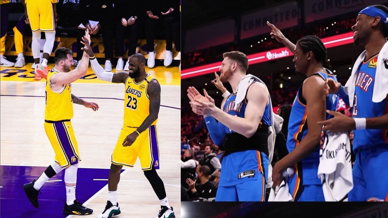 The LA Lakers and other teams look to challenge the OKC Thunder in the Western Conference. [photo: @lakers/IG, @okcthunder/IG]