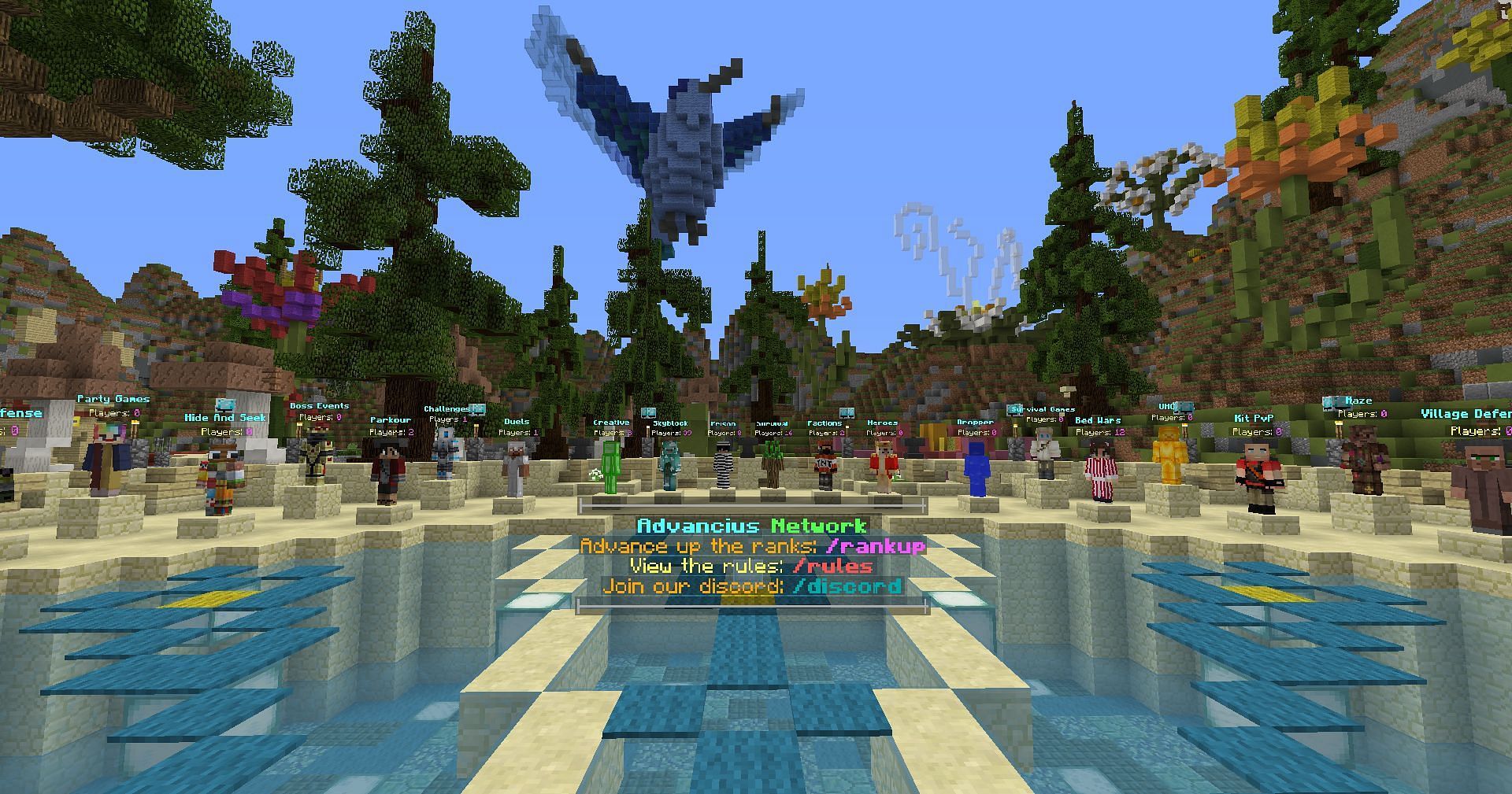 Advancius Network is a server with tons of game modes (Image via Mojang Studios)