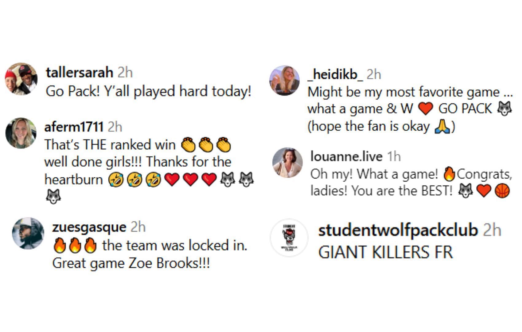 Wolfpack fans congratulate the program for defeating Notre Dame | via @packwomensbball/ig