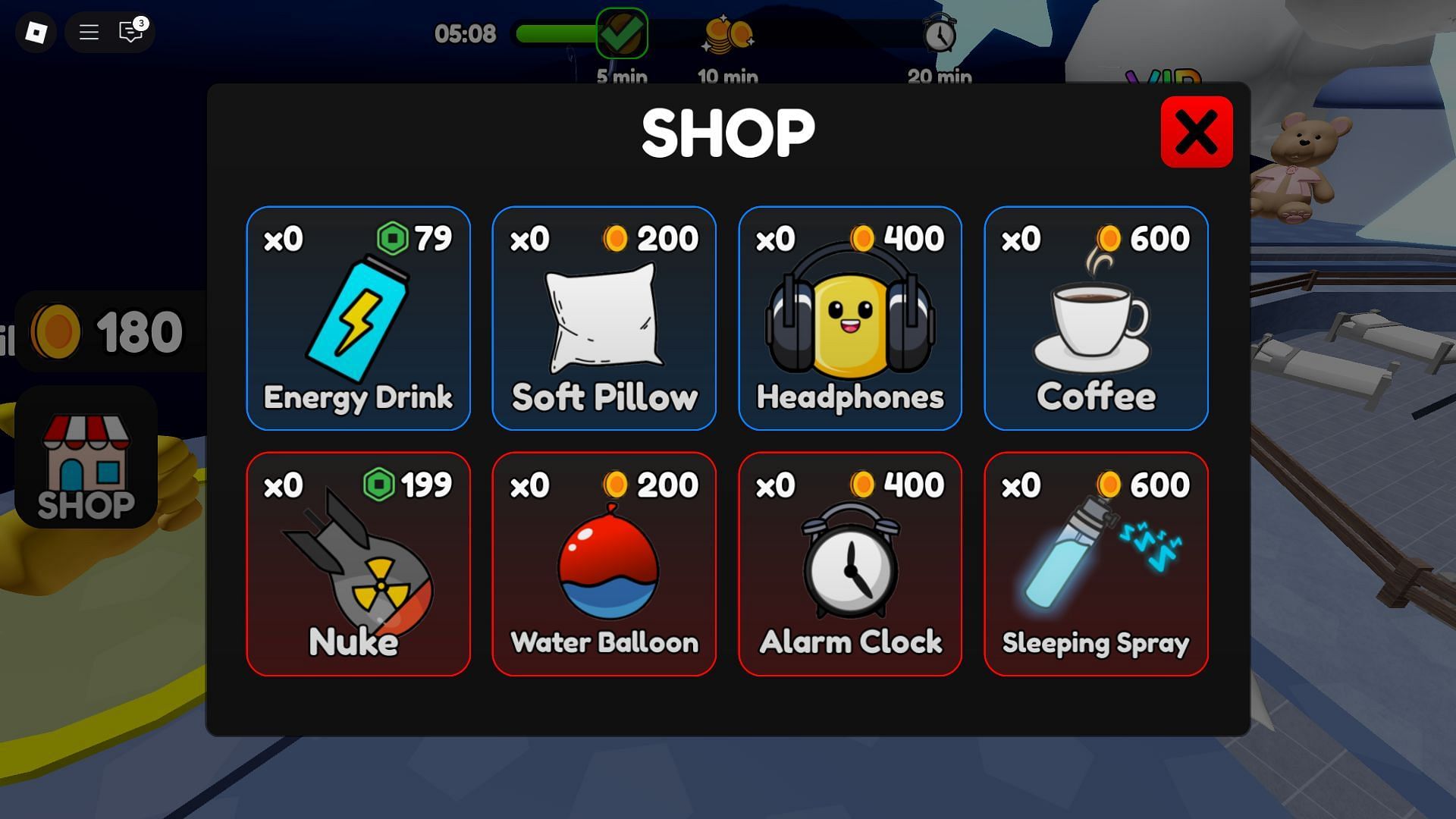 In-game shop (Image via Roblox)