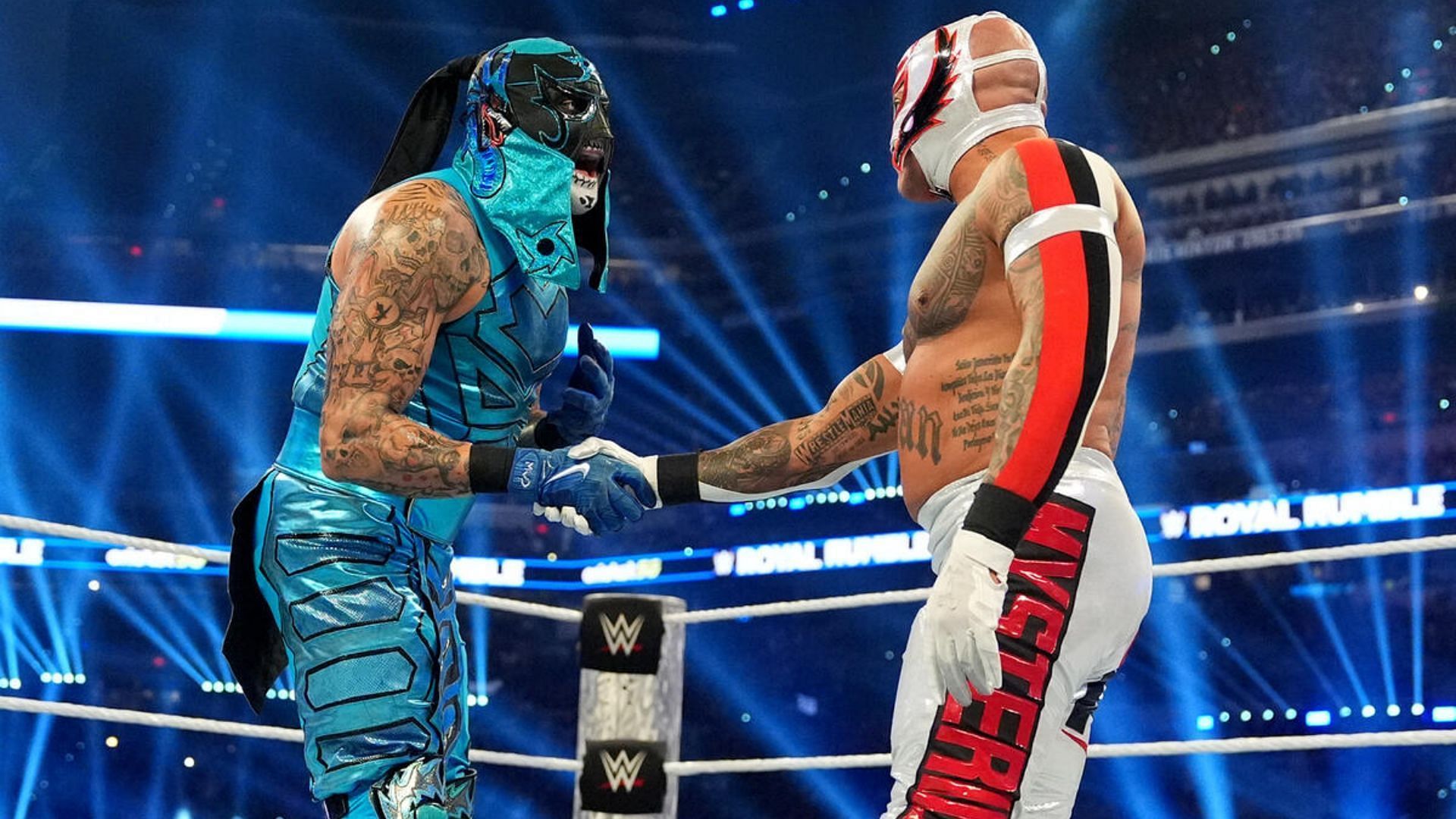 Penta and Rey Mysterio were the first two entrants in the Royal Rumble [photo: wwe.com]