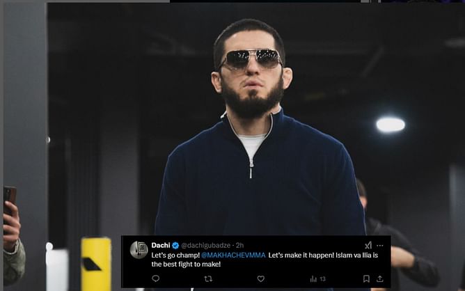 Islam Makhachev's bizarre post posing in front of fire extinguishers has fans intrigued: "Book him and Gaethje"