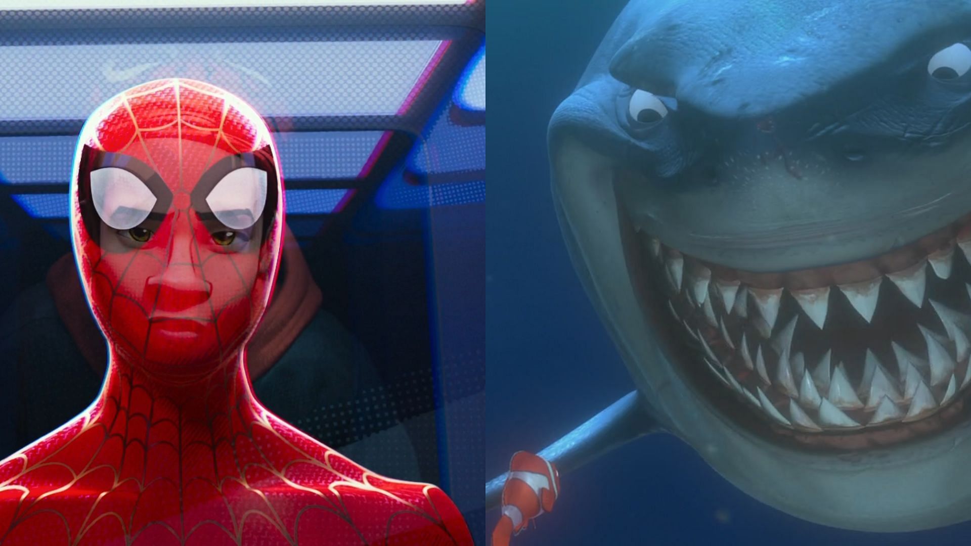 Stills from Spiderman and Finding Nemo, some of the best animated movies of all time (Image via Apple TV)