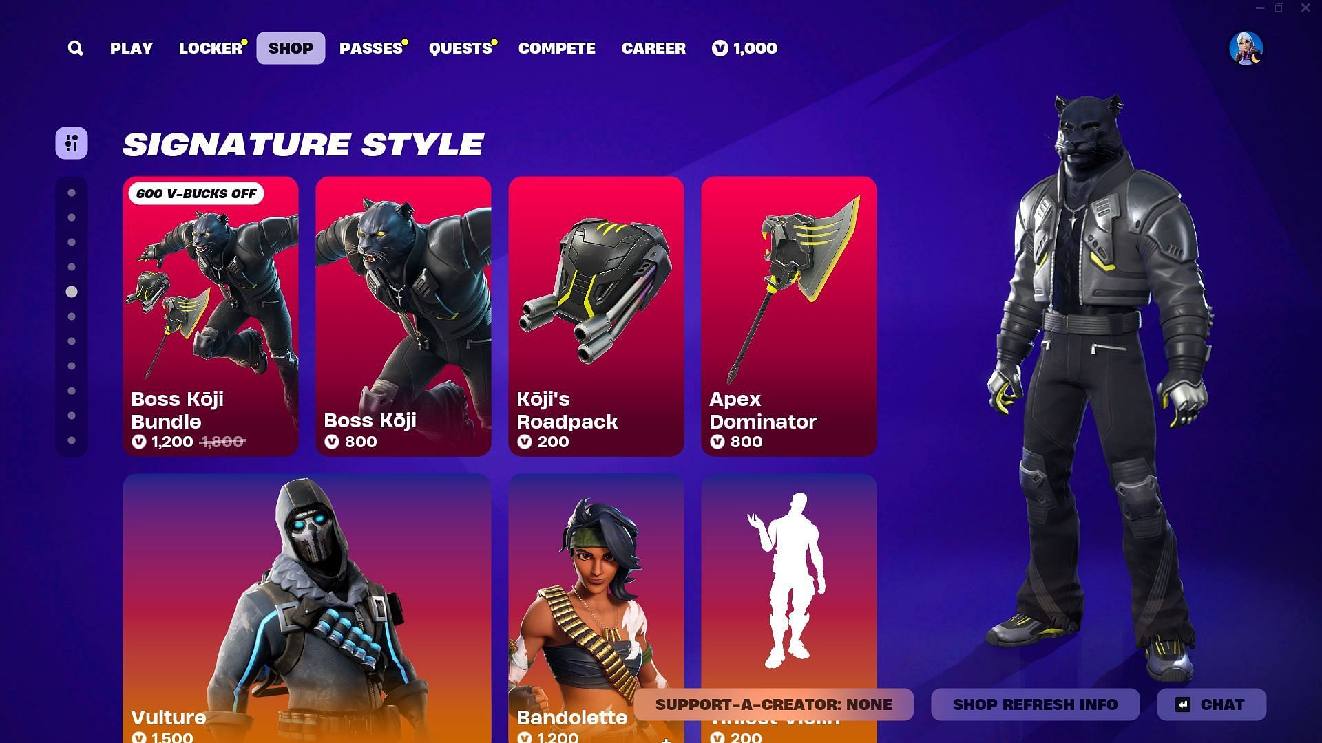 You can now purchase the Boss Kōji skin in Fortnite (Image via Epic Games)