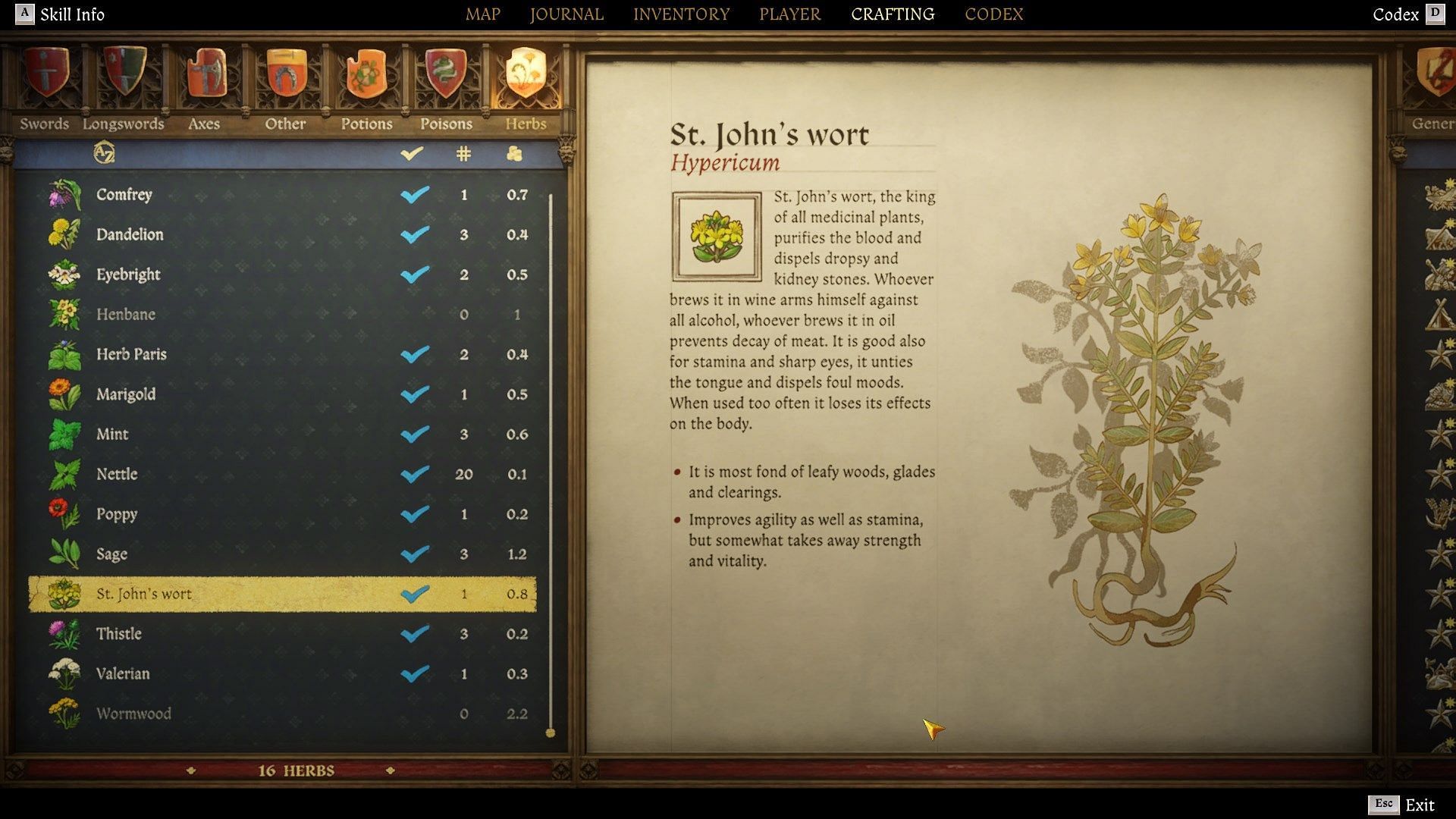 The medicinal properties of St. John&#039;s wort can allow you to brew more potions and concoctions (Image via Deep Silver)