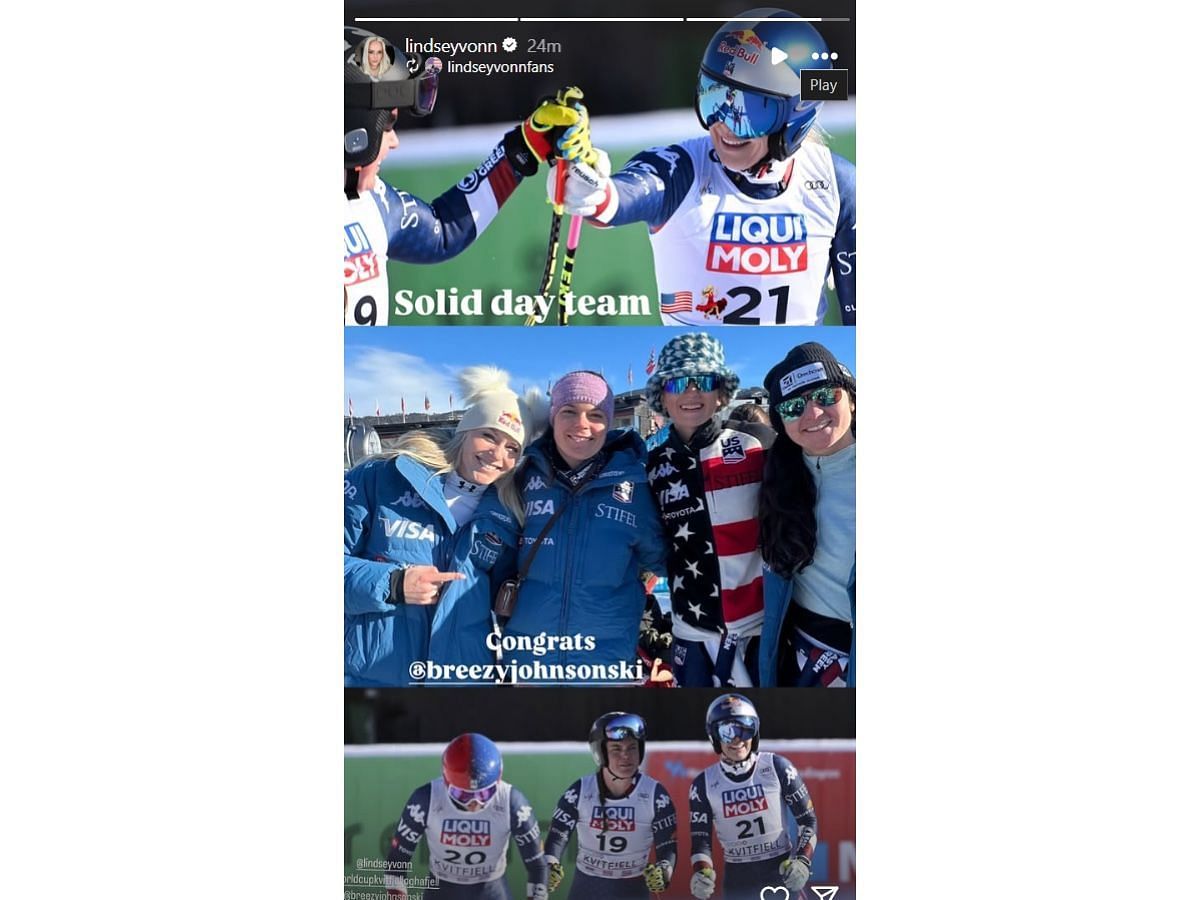 Lindsey Vonn&rsquo;s Instagram story