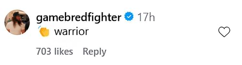 Jorge Masvidal's reaction to Sean Strickland's Instagram post. [Screenshot courtesy: @stricklandmma on Instagram]