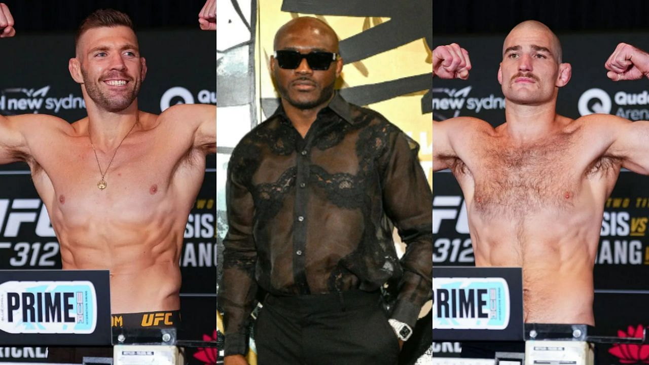 Dricus du Plessis (Left), Kamaru Usman (Center), Sean Strickland (Right)