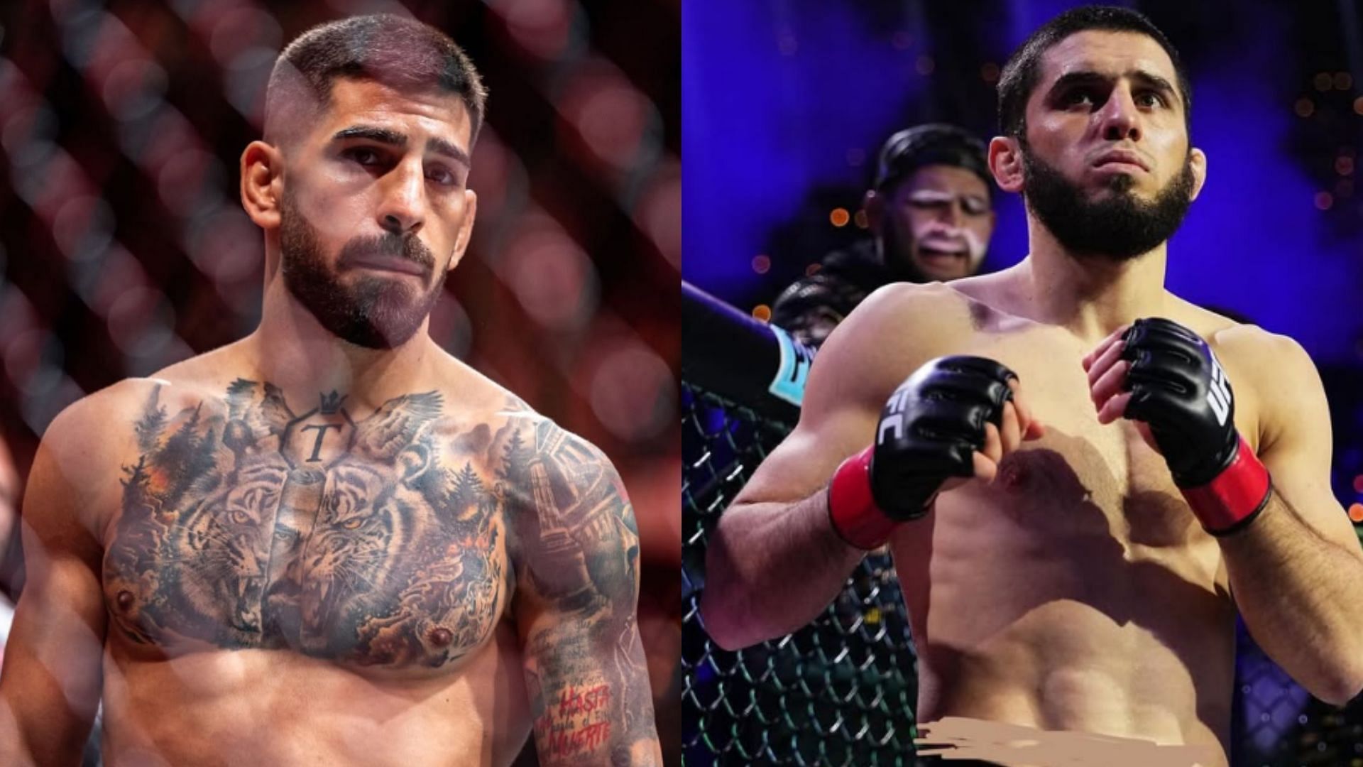 Ilia Topuria (left) reveals status of potential bout against Islam Makhachev (right) [Images courtesy of Getty Images &amp; @islam_makhachev on Instagram]