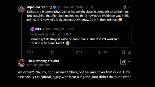 Aljamain Sterling and fan comments [Courtesy of @Aljamain Sterling on X]