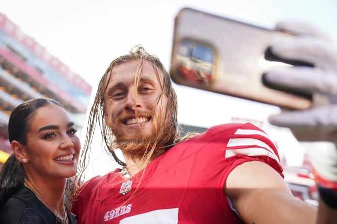 George Kittle and wife Claire 'stun' at NFL Honors after 49ers star won Salute to Service award