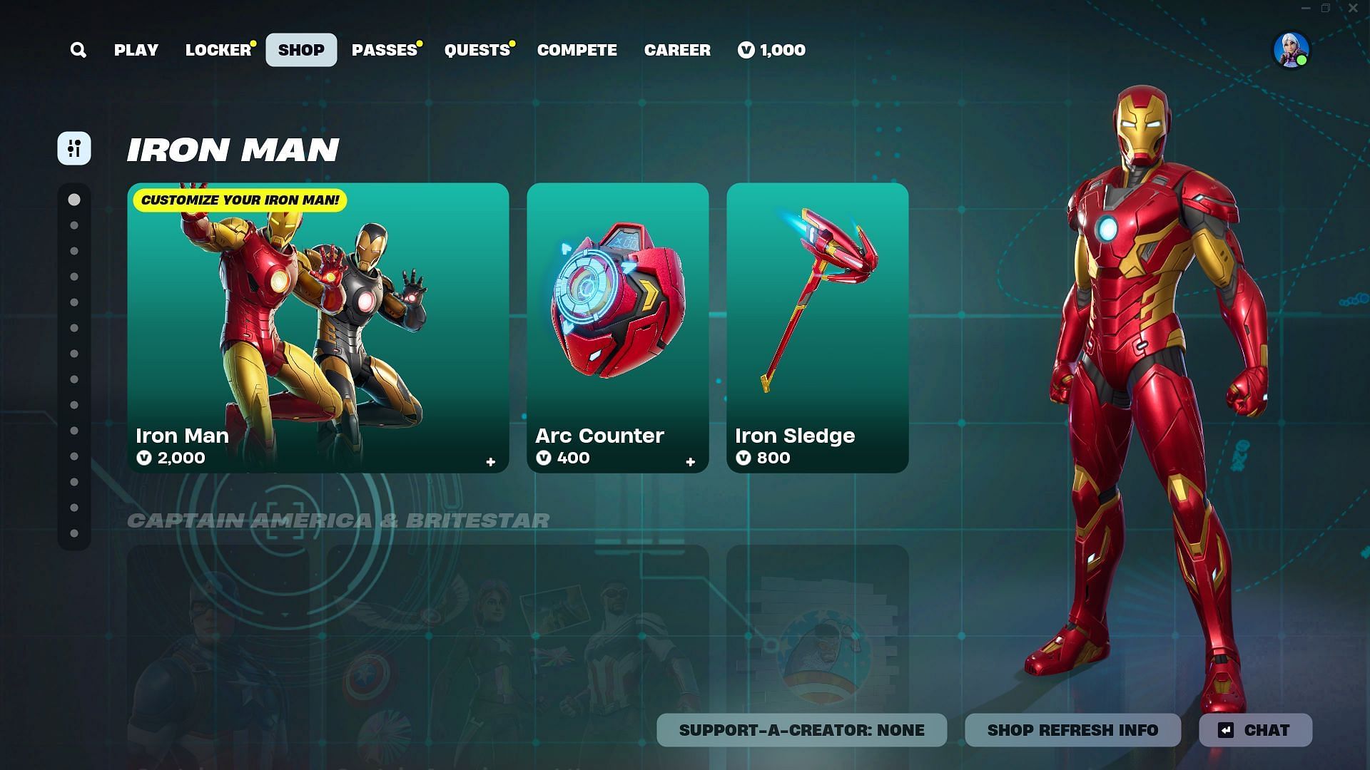 The Iron Man skin in Fortnite can be purchased separately (Image via Epic Games)