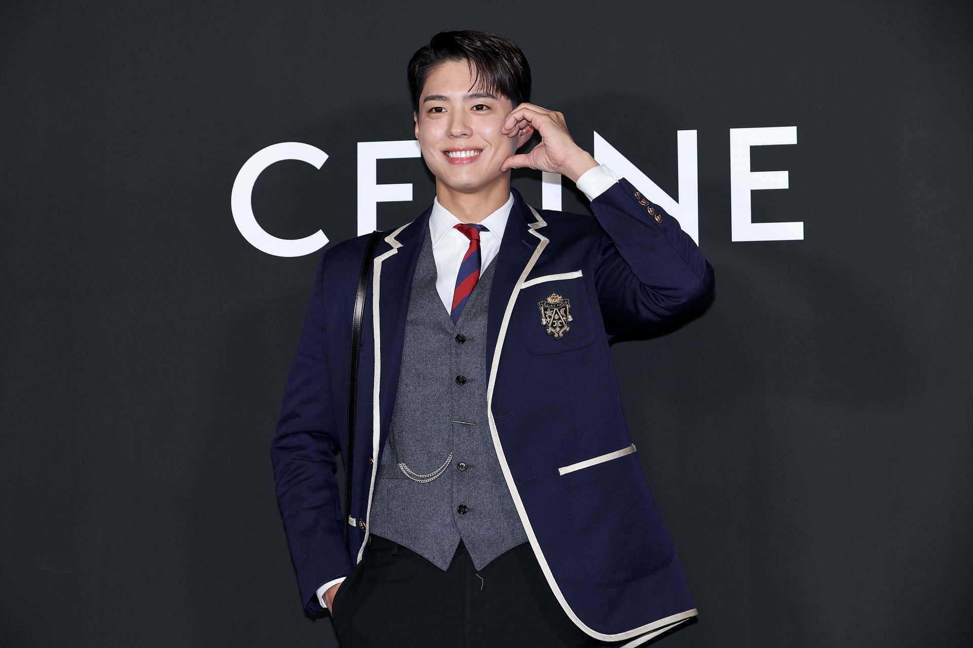 Park Bo-gum at the CELINE photocall (Image via Getty)