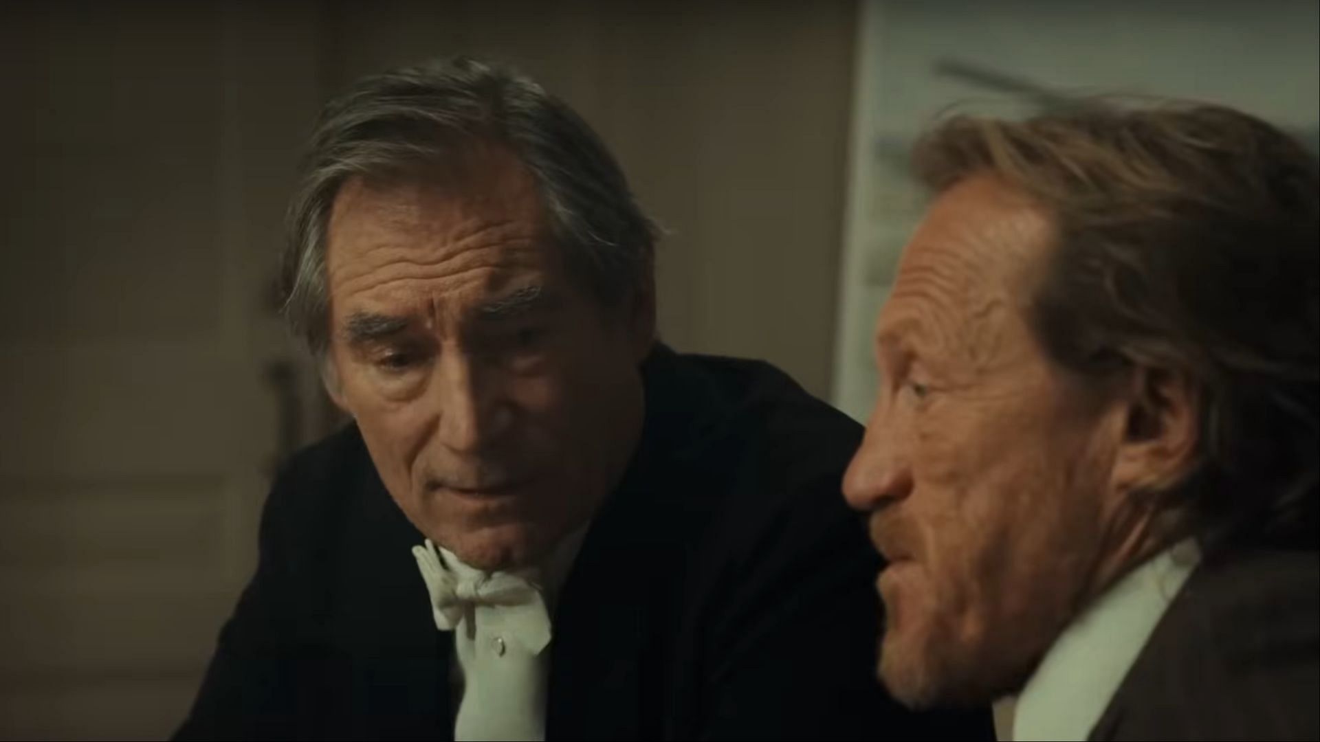 Donald Whitfield (Timothy Dalton) and Banner Creighton (Jerome Flynn) plot their next move against the Duttons in 1923 Season 2 (Image via Paramount+/Youtube)