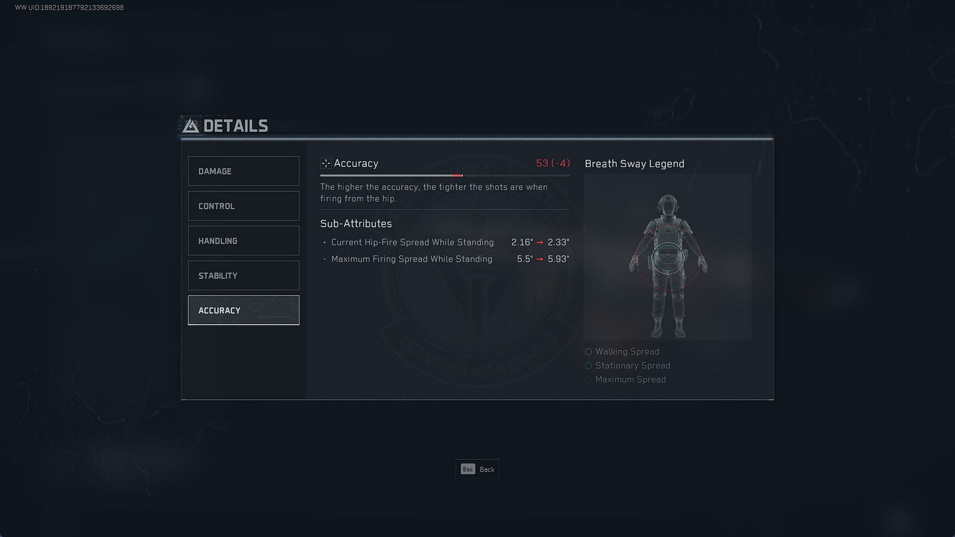 Accuracy weapon trait only affects hip-fire (Image via Sportskeeda Gaming/TiMi Studio Group)