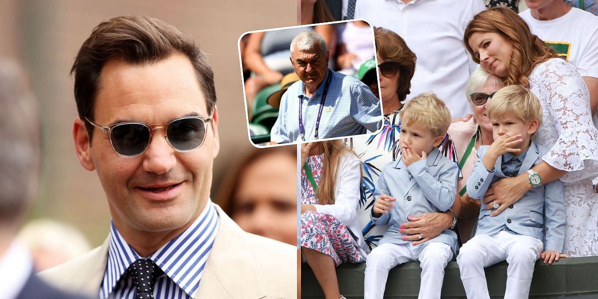 Roger Federer, father and twin sons