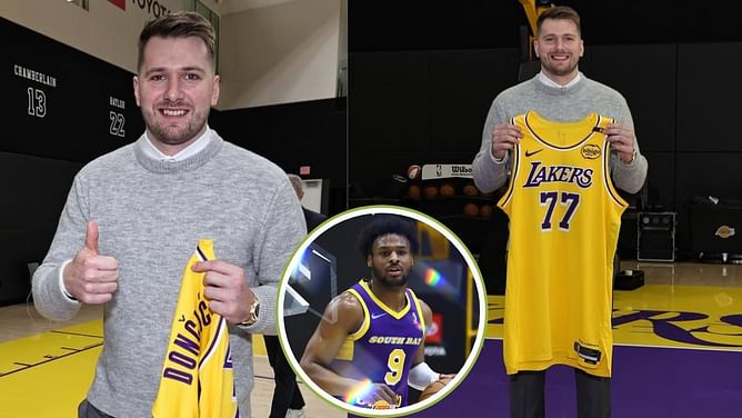 "Luka love bronny already": Fans react as LeBron James' son Bronny James appears to argue with fan while Luka Doncic smiles