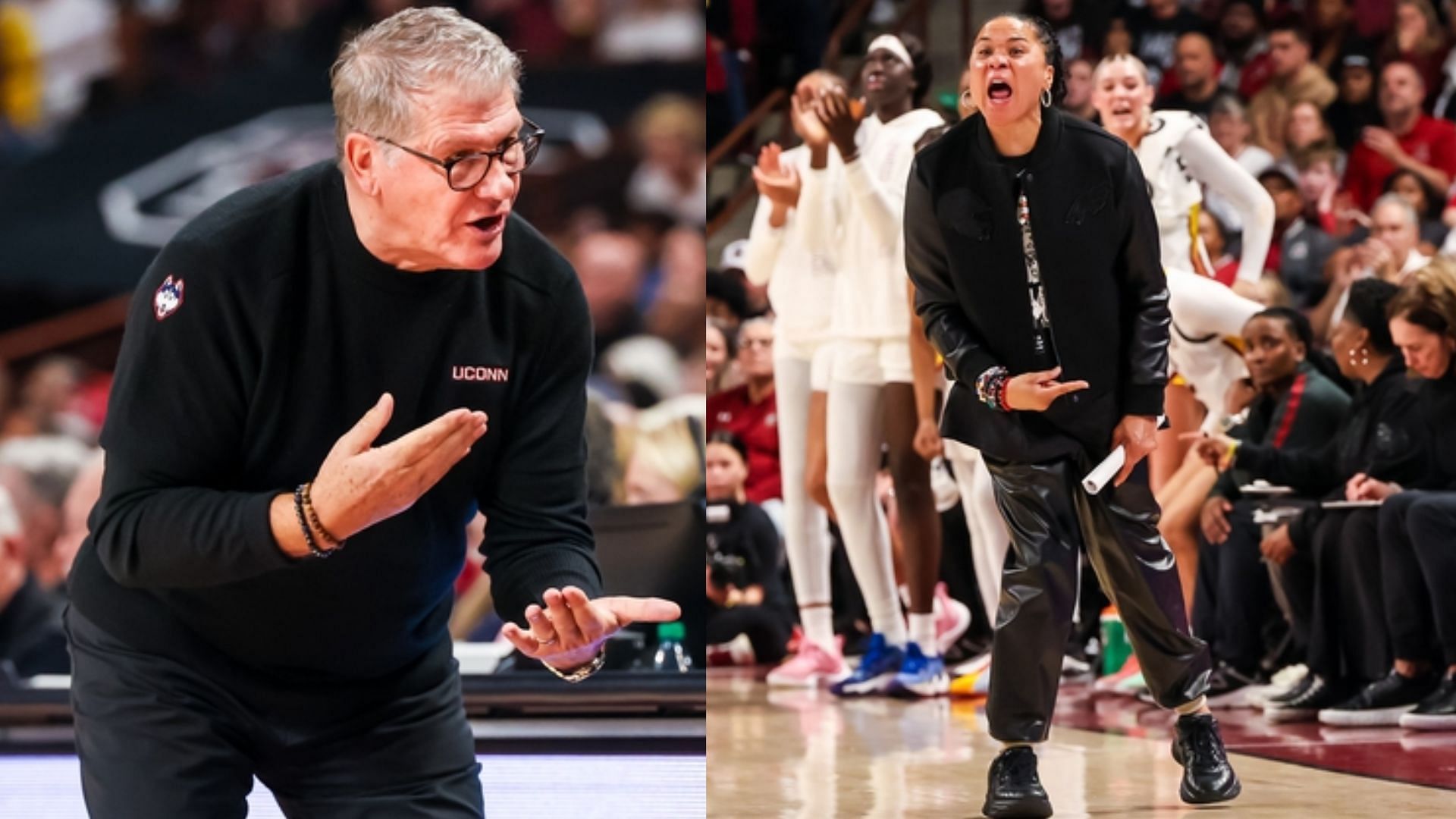 Coaches Geno Auriemma and Dawn Staley