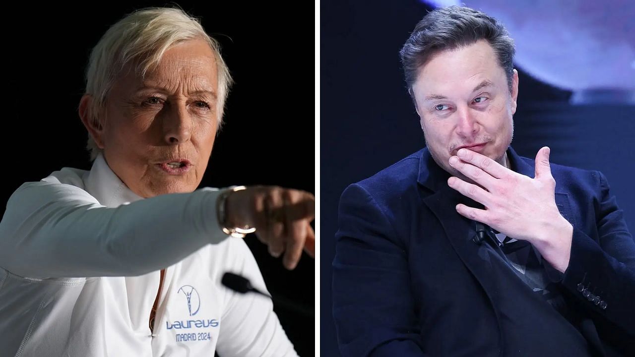 Martina Navratilova (Left) and Elon Musk (Right) - Source: Getty