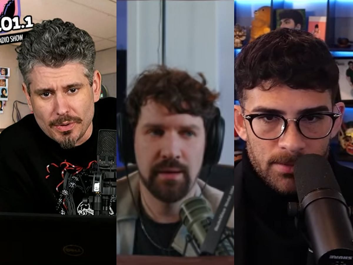 Ethan Klein leaks chat with HasanAbi (Image via YouTube/@H3 Podcast, @Destiny @HasanAbi Archives)