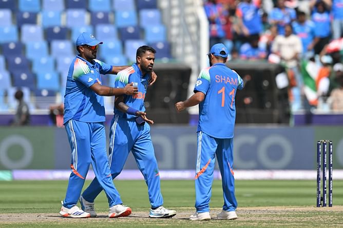 Hardik Pandya's cheeky celebration as he dismisses Babar Azam for 23 in IND vs PAK 2025 Champions Trophy match [Watch]