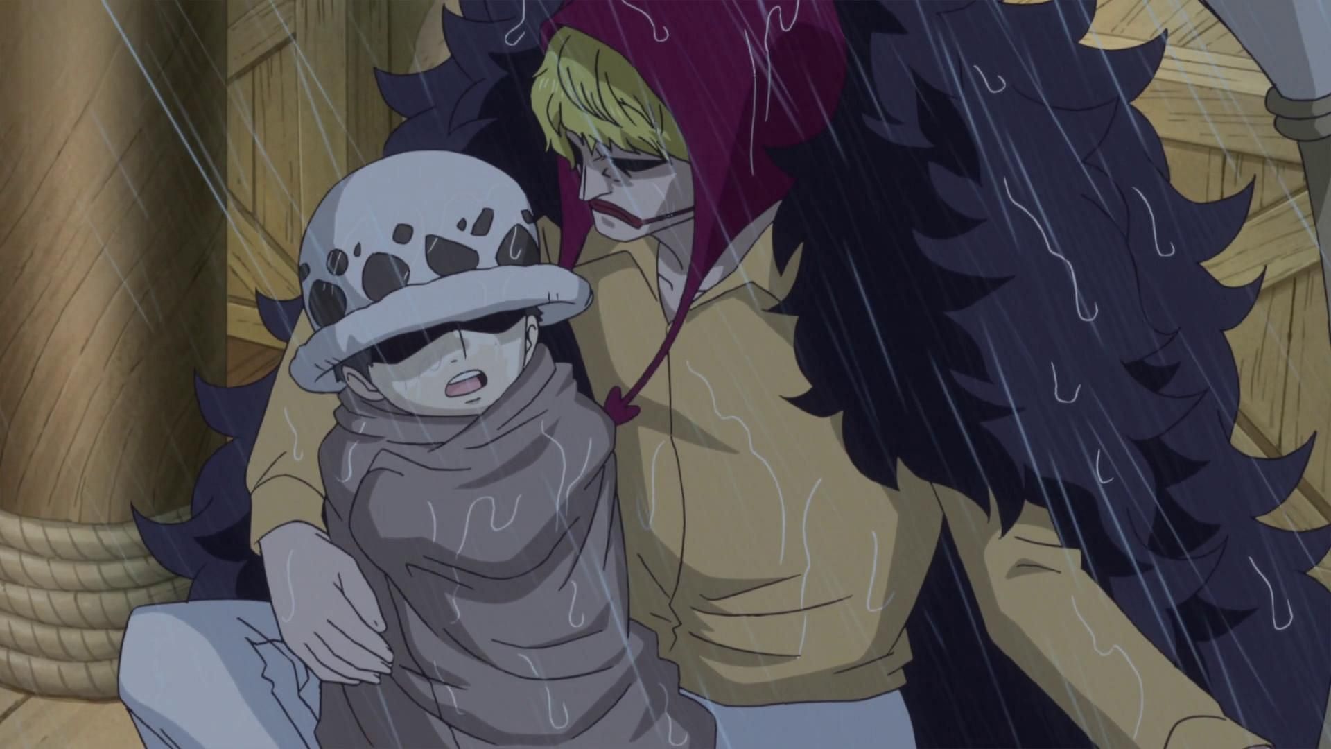 The kind-hearted Rosinante with Trafalgar Law (Image via Toei Animation)