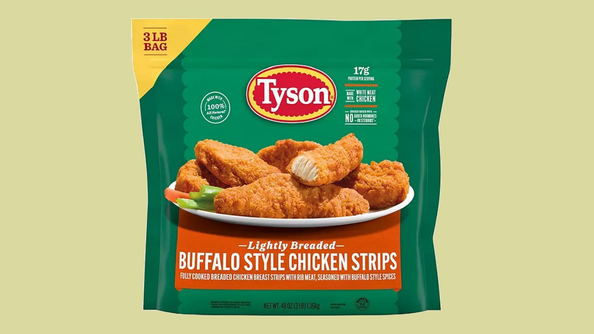 Lightly Breaded Buffalo Style Chicken Strips by Tyson (Image via. Samclub.com)