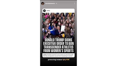 Danielle's Instagram story