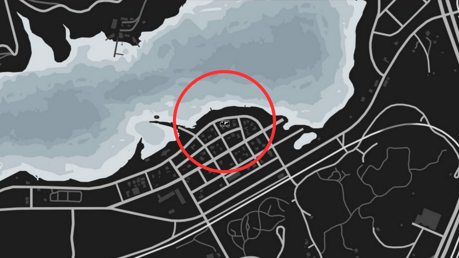 The exact coordinates of the GTA Online Gun Van Location Today (Image via Rockstar Games)