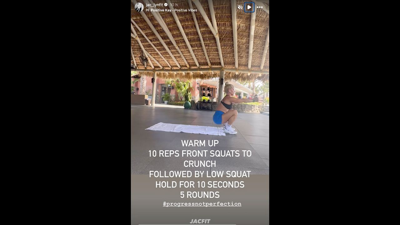 Screenshot of Cordeiro&#039;s Instagram Stories (Images from- Instagram.com/@jac_lynfit IG Stories)