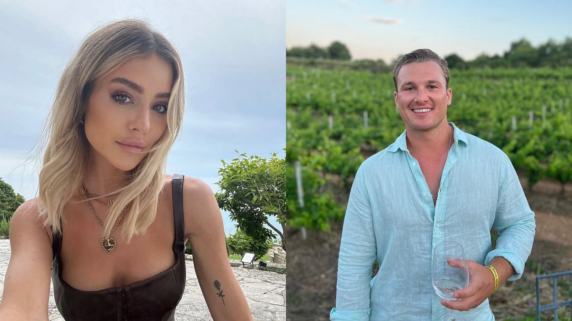 Tina and Chuggs from Love Island: All Stars season 2 (Images via Instagram/@tinastinnes and @chuggswallis)