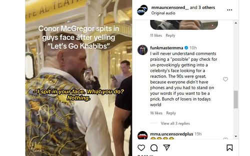 Aljamain Sterling reacts to Conor McGregor's altercation with a fan