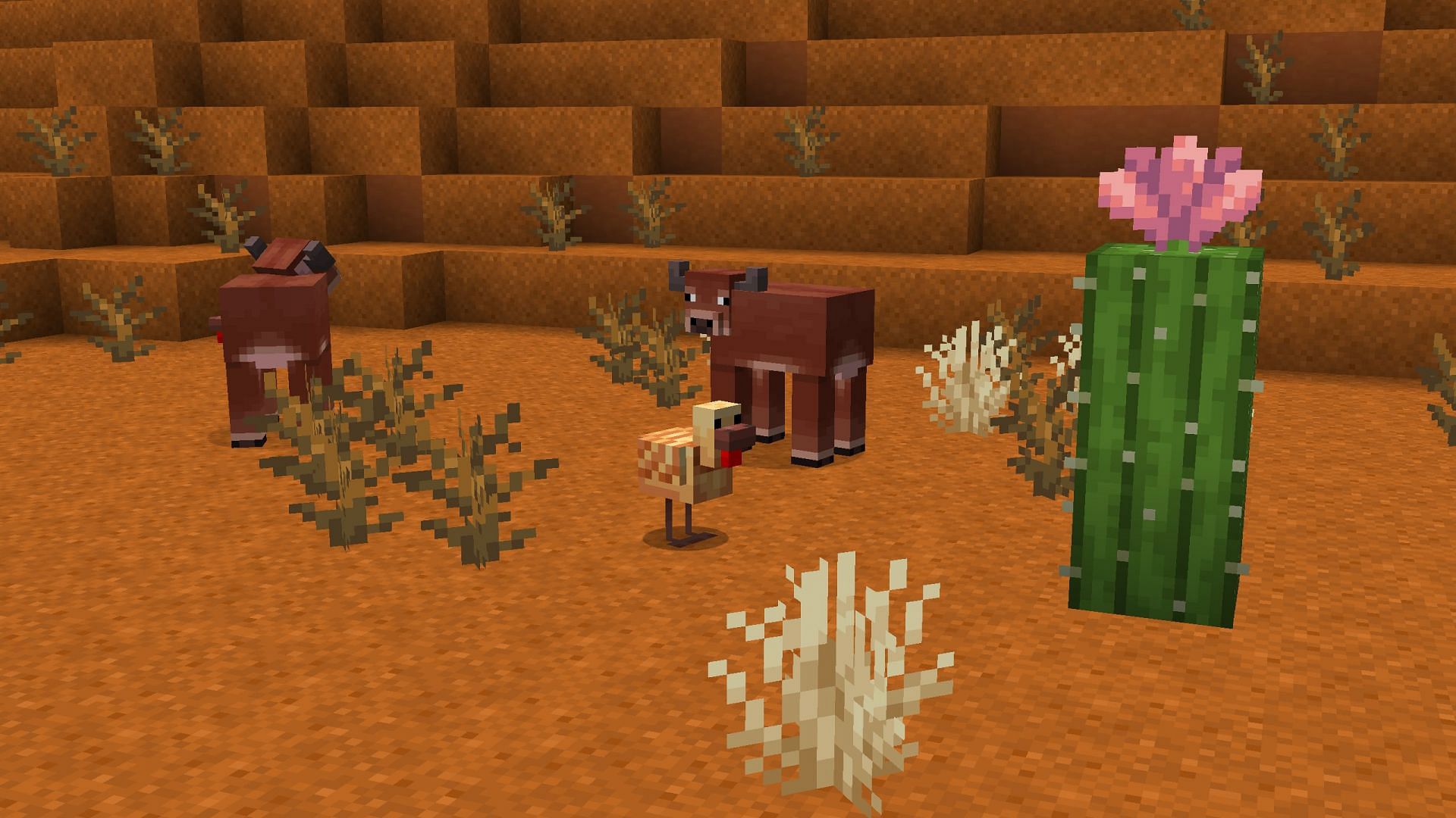 Barren biomes like Deserts and Badlands received lots of new ambient features (Image via Sportskeeda Gaming/Mojang)